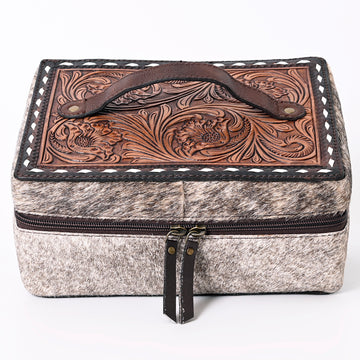 American Darling Jewelry Case Hair-On Genuine Leather Women Bag Western Handbag Purse | Organizer for Travel